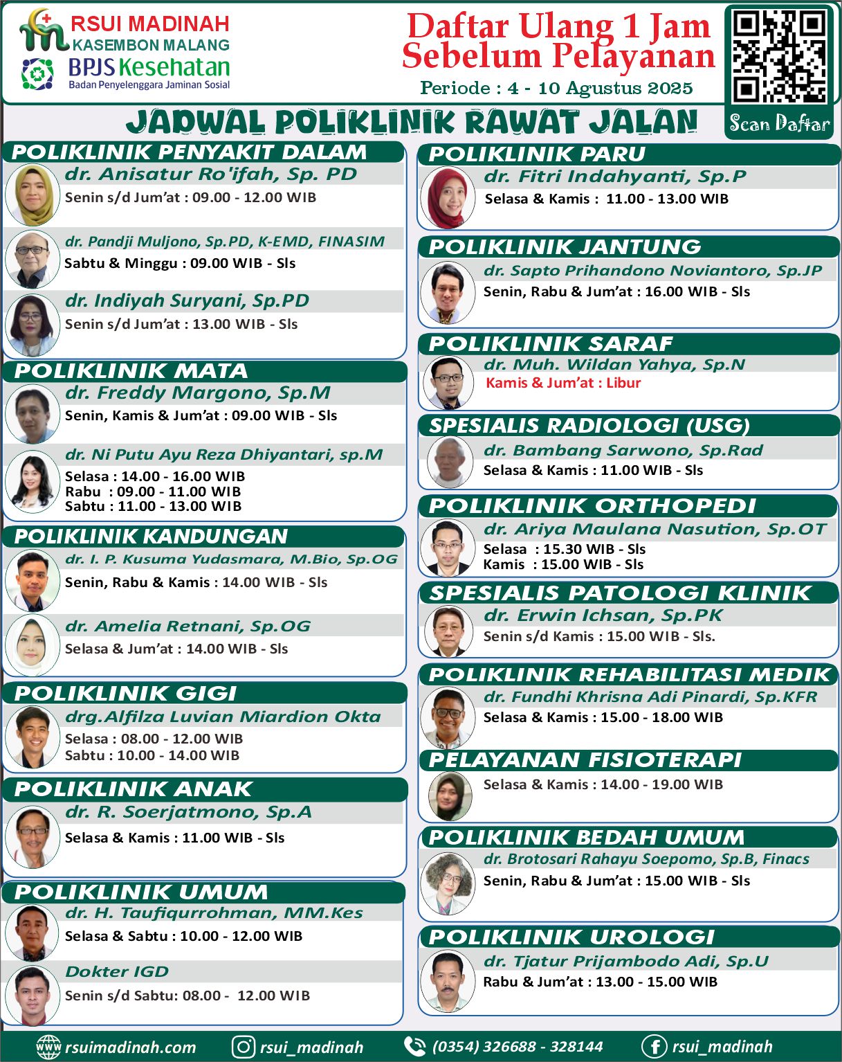Jadwal Poliklinik / Dokter Praktek Rawat Jalan